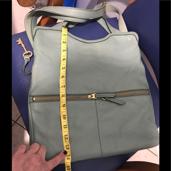 🎉Host Pick🎉Fossil mint leather Erin fold-over tote/crossbody - Picture 14 of 16